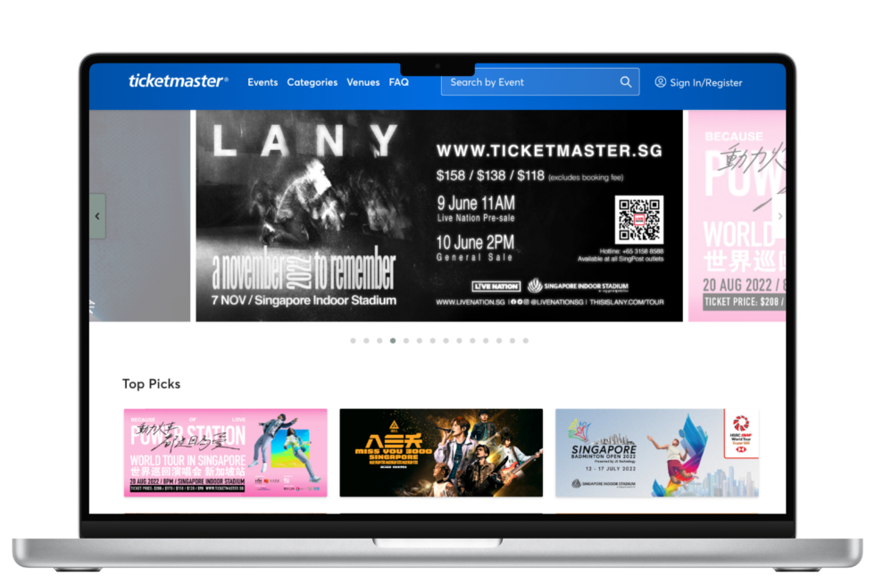 Sell Tickets Online Ticket Your Event Ticketmaster SG